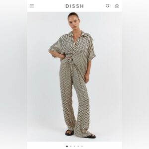 dissh fame black.white geo pant drawstring